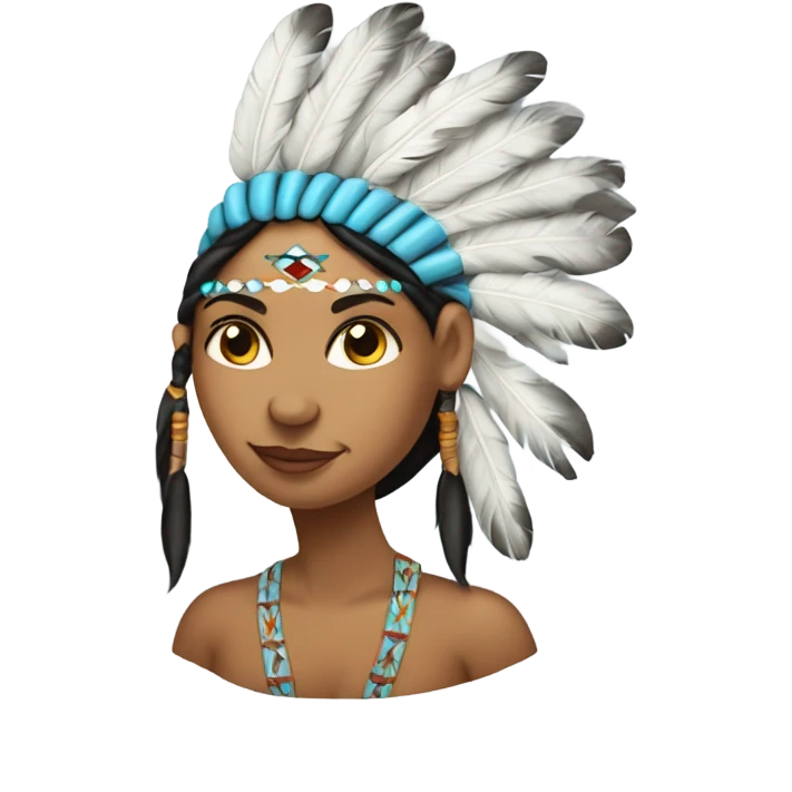 Female American Indian with a money cloud above her head emoji