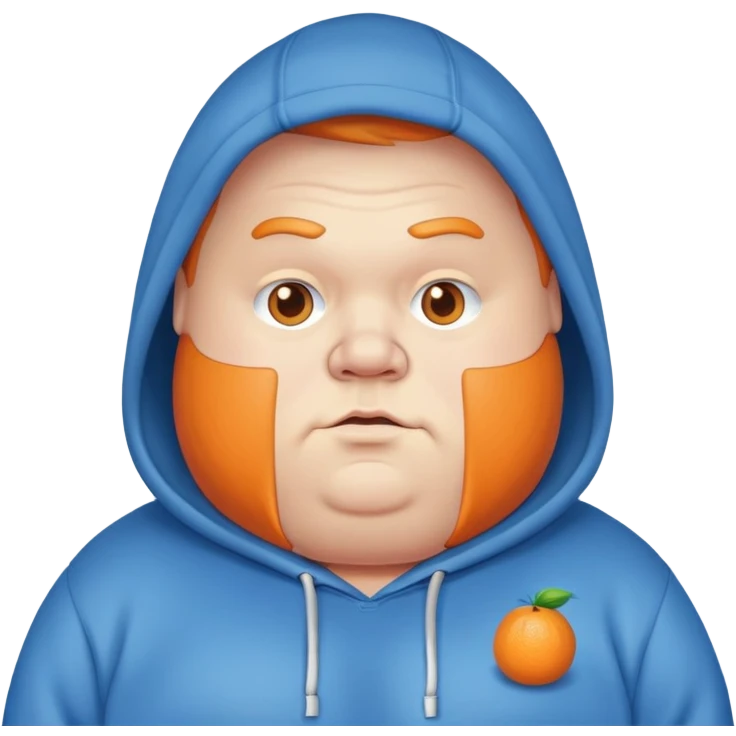 Fat orange guy with blue sweater and hoodie caseoh emoji