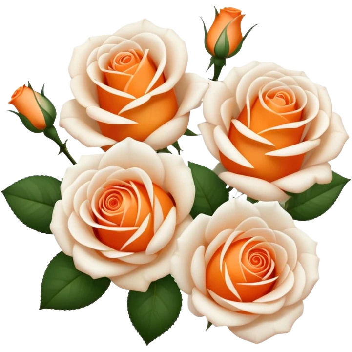 Orange and white roses little emoji