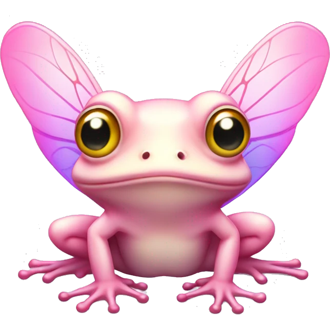 Light pink Fairy frog with gradient wings emoji