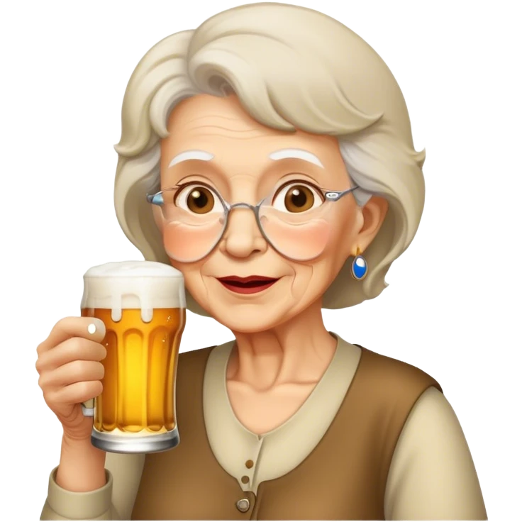 맥주마시는 할미 emoji