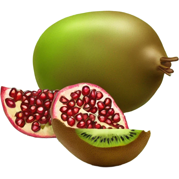 Kiwi and Pomegranate emoji