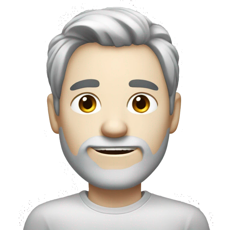 male,with real white skin,gray-white gradient hair,Sharp teeth, black eyes,disheveled medium hair emoji