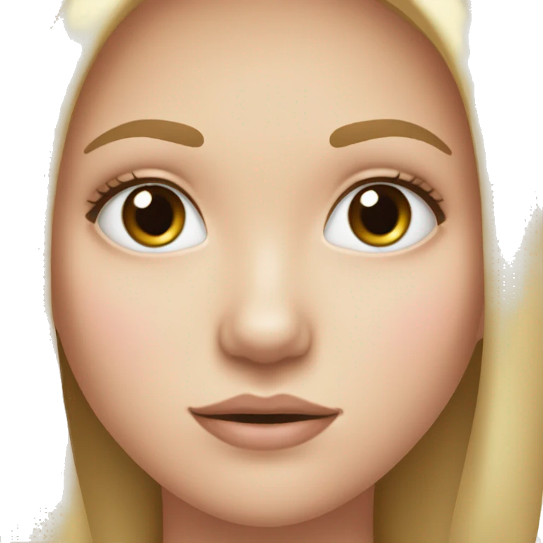 White girl blush on her cheek Shy emoji