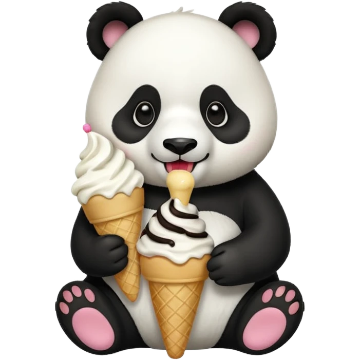 Panda eating ice cream emoji