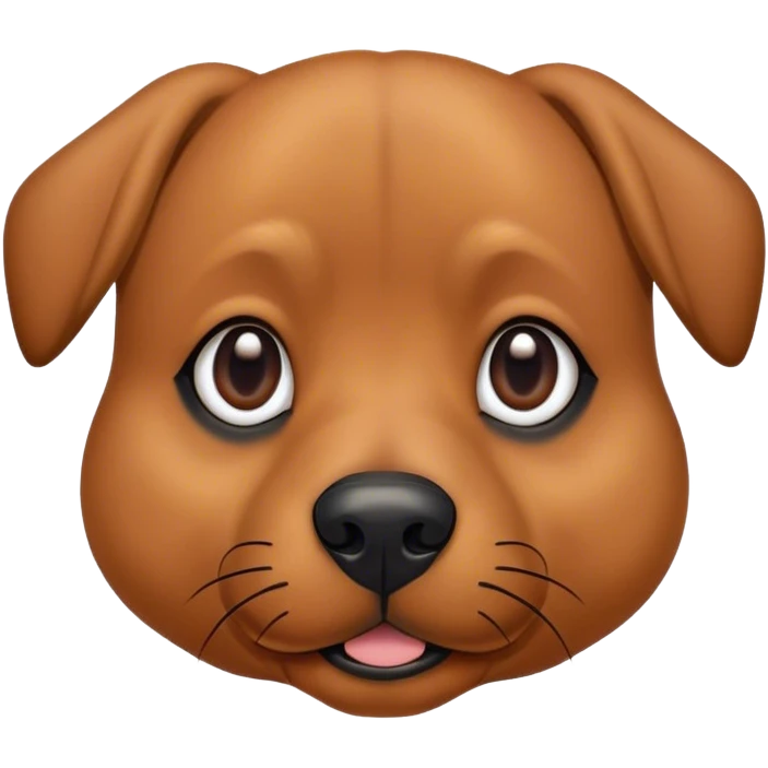 Realistic brown dog with black eyes and black nose  emoji