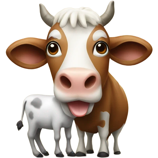 Cow eating a llama emoji