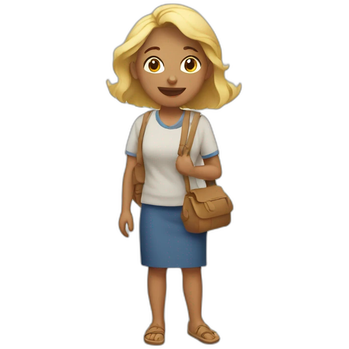 Mamá viajera rubia emoji