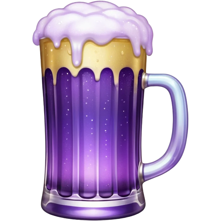 glitter cian and purple beer
 emoji