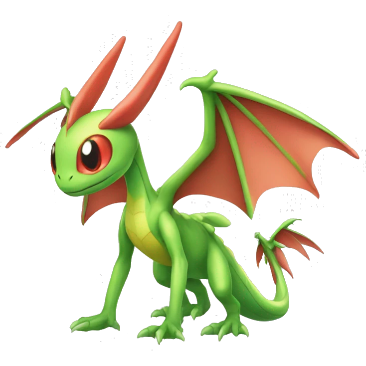 Full body shiny colorful Flygon-Scyther-grovyle emoji