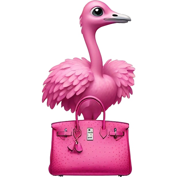 Pink ostrich leather hermes birkin emoji