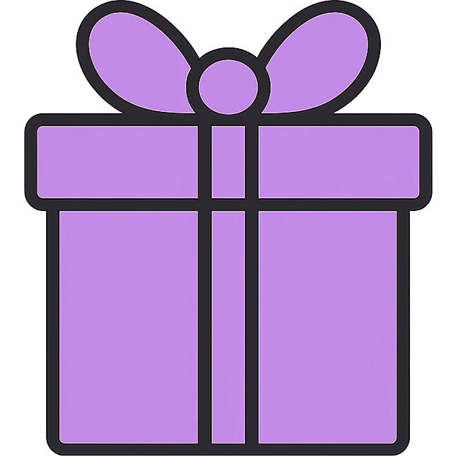 A lavender gift present for a woman emoji
