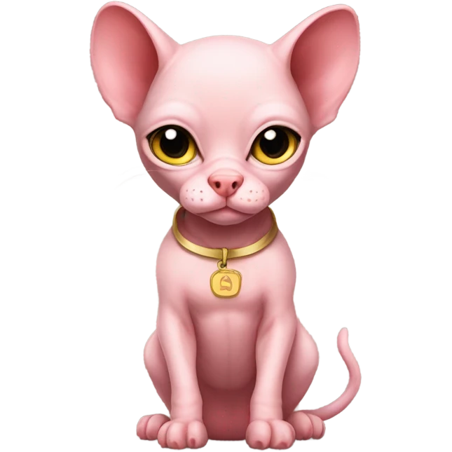 Sphinx cat in a pig costume emoji