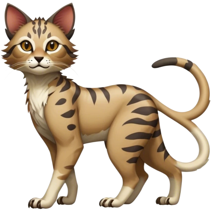 Modern Realistic Rare Fantasy Feline-Vernid-Trico-species by LiLaiRa full body emoji