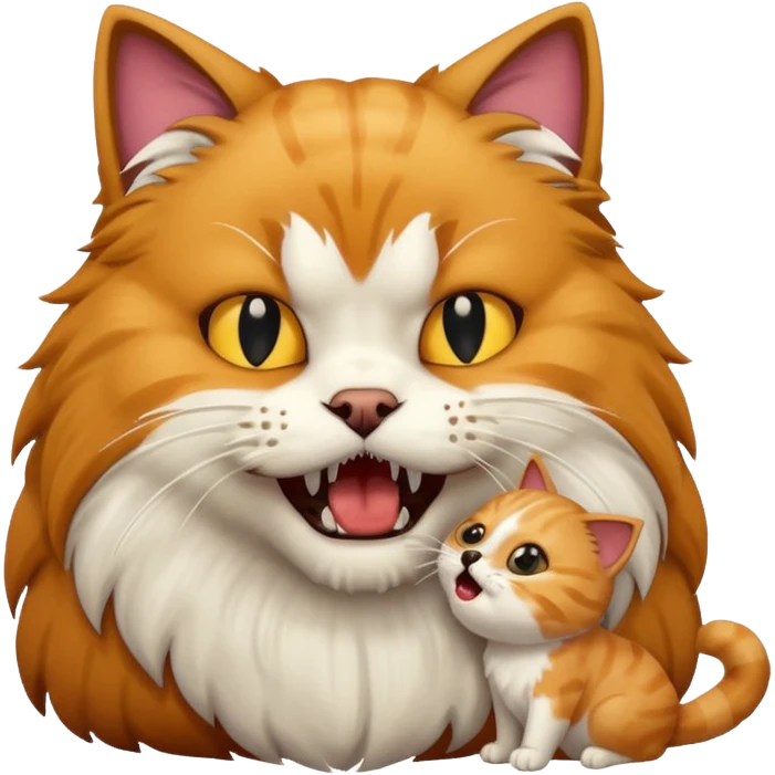 A cat eating a dog  emoji