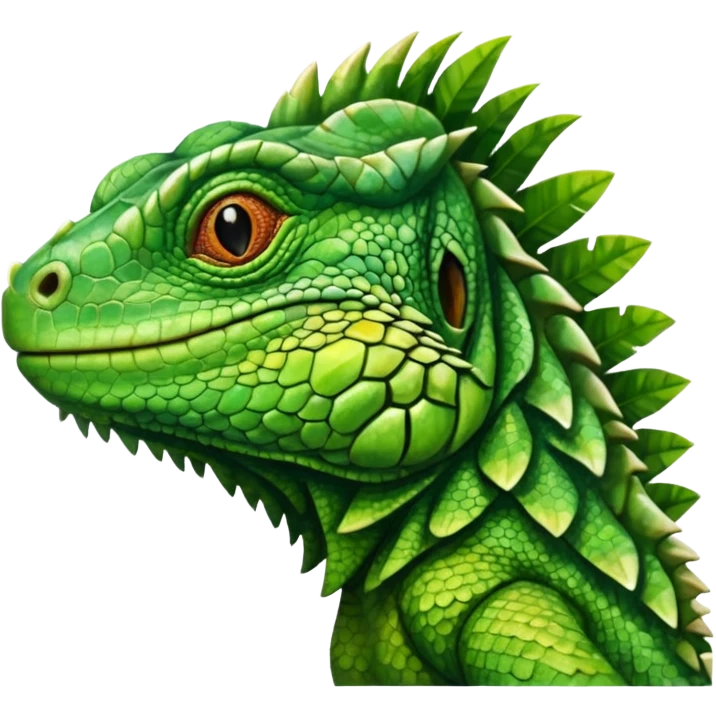 
simple iguana, front face emoji