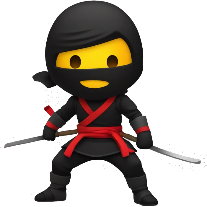 generate 1 emoji like a ninja style: colors black, red, yellow from top to bottom emoji