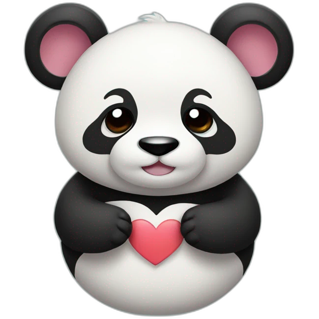 panda tien un coeur emoji