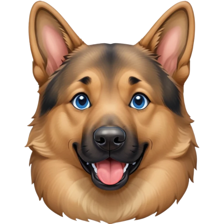 Germand sheperd mixed with a chow with visble blue spots on tongue emoji