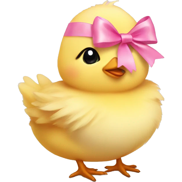 Baby chick with pink bow on head emoji