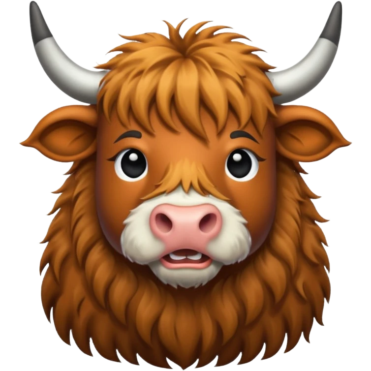black and white highland cow emoji