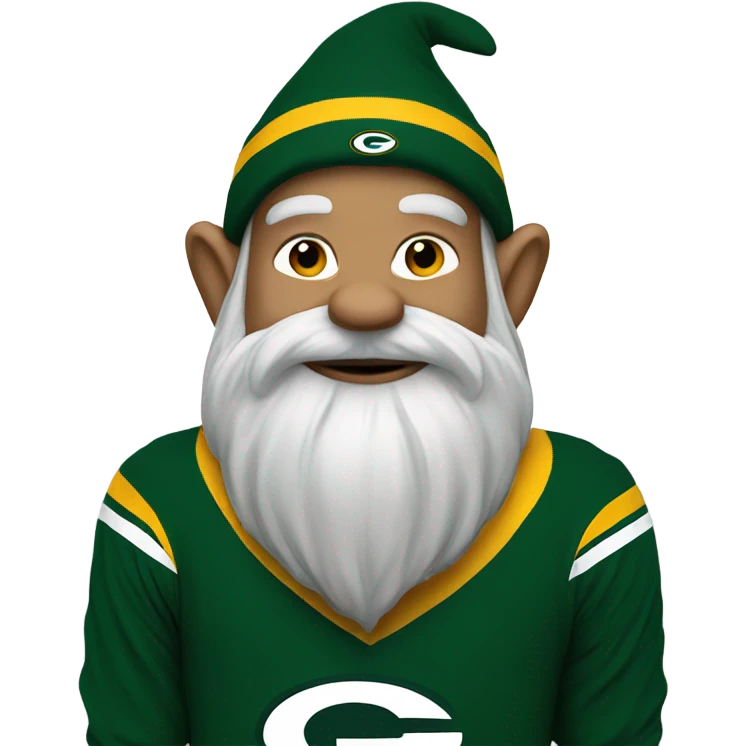 Gnome with Green Bay packers shirt emoji