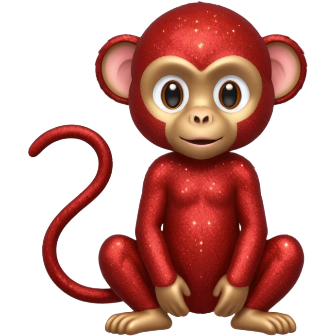 red glitter monkey emoji