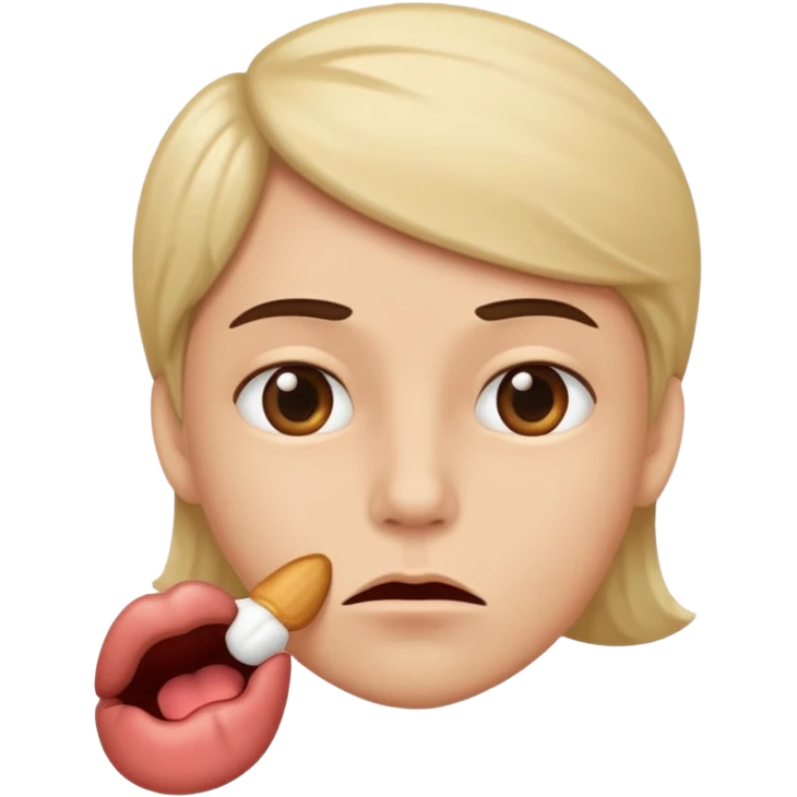 Lip biting emoji