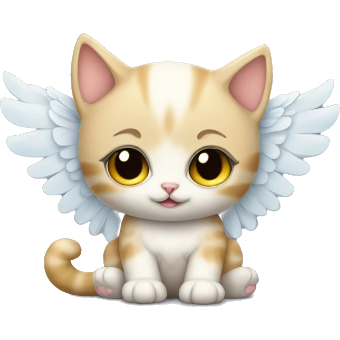 Kitten with angel wings and a halo emoji