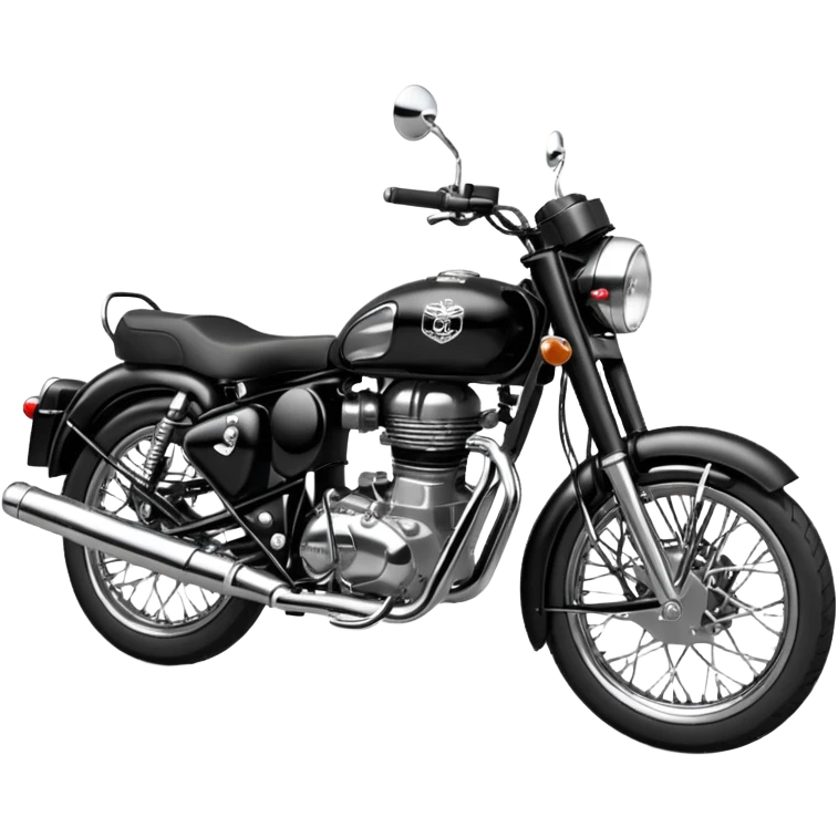 Black royal Enfield with white logo facing left emoji