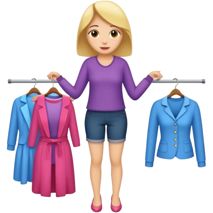 woman trying on clothes emoji