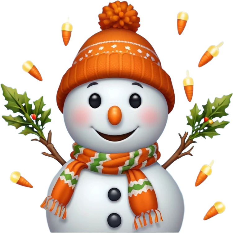 snowman with christmas lights  emoji