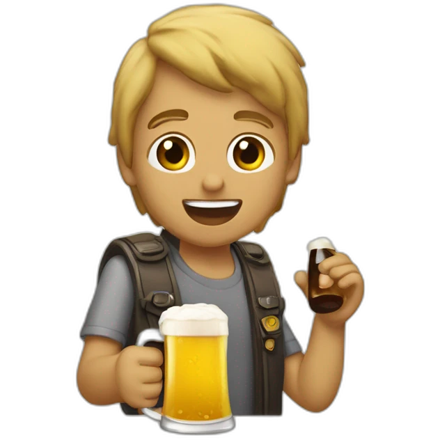 Cacereña bebiendo cerveza emoji
