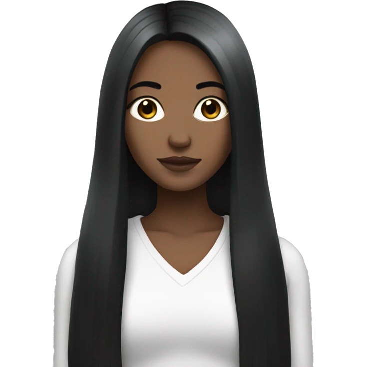 Gorgeous white , black haired girl with straight long hair  emoji