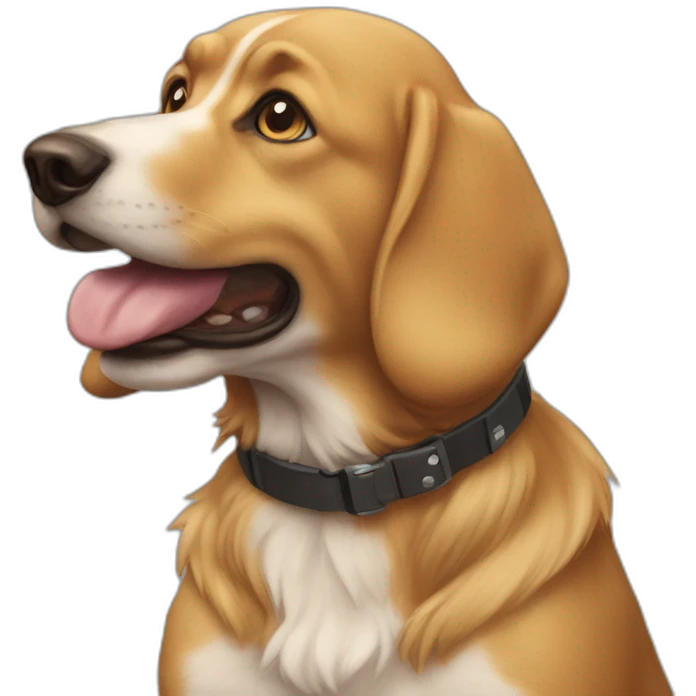 Chat sur un chien emoji