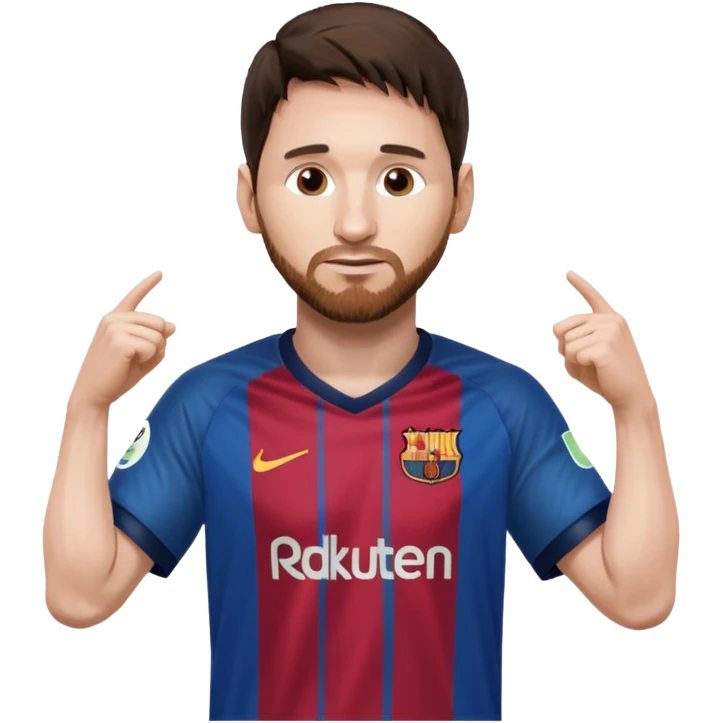 Lionel Messi holding up his shirt to the side emoji