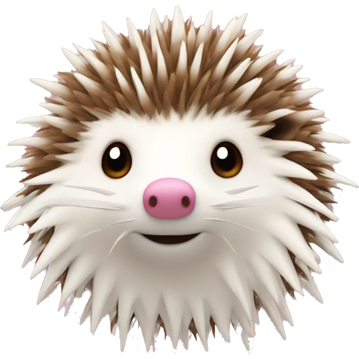 Hedgehog white creamy quills one pink ear one brown ear different colored ears  emoji