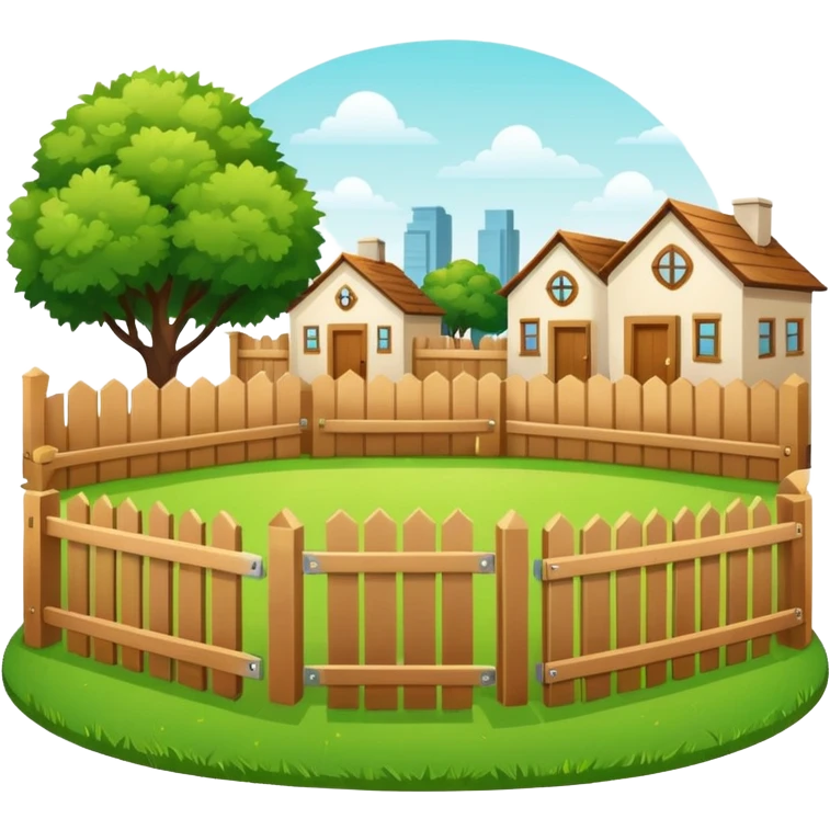 closed courtyard icon, safe private yard surrounded by buildings, minimal flat vector style emoji