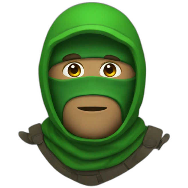 kerchak with green balaclava emoji