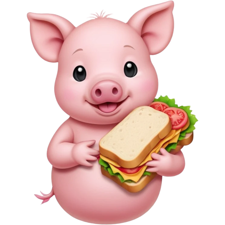 Maialino con il panino ￼ emoji