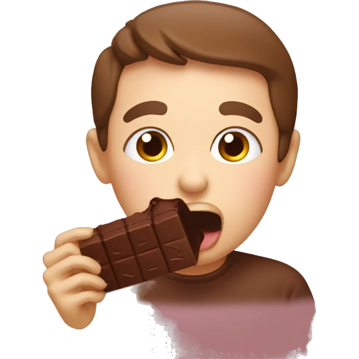 Un cerdo comiendo chocolate emoji