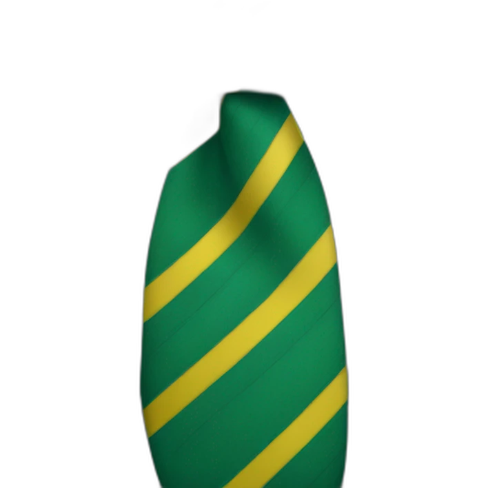 Green tie with grey and yellow lines emoji