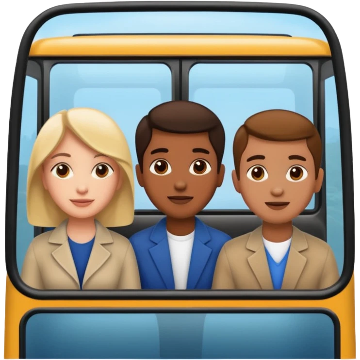 Three people on a bus emoji