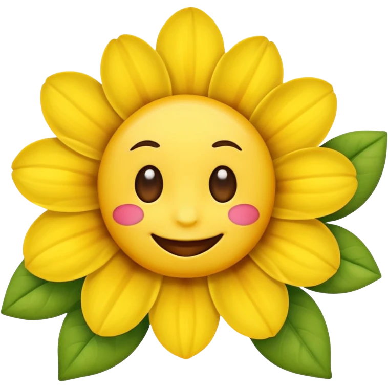 create an normal emoji with a flower in its mouth and love eyes emoji