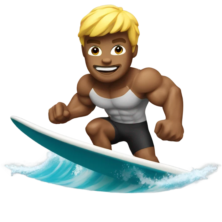 Super muscle guy surfing emoji