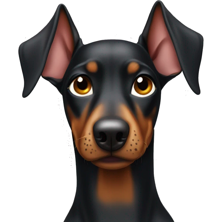 Mini doberman dog with one eye emoji
