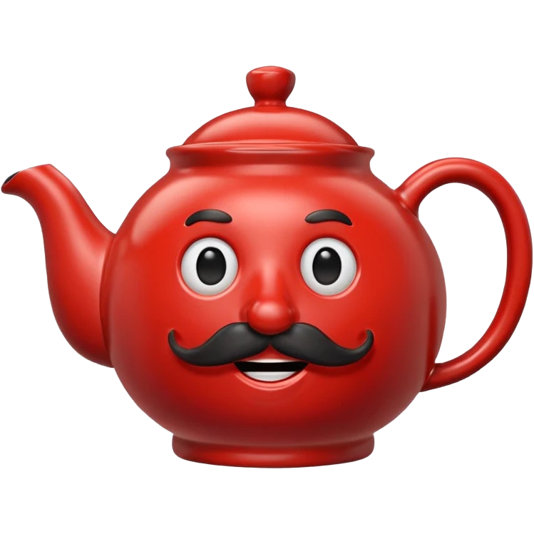 talking teapot red with mustach emoji