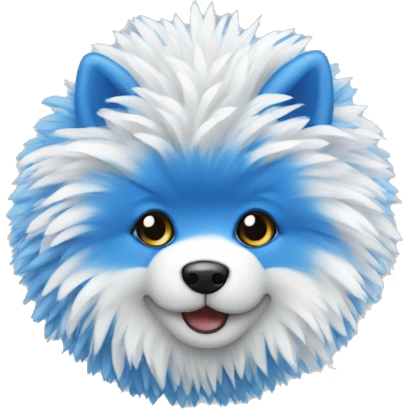 Blue and white pom poms emoji