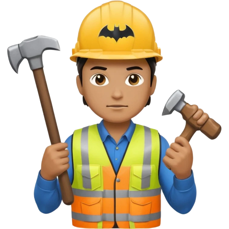 Batman as a construction worker emoji