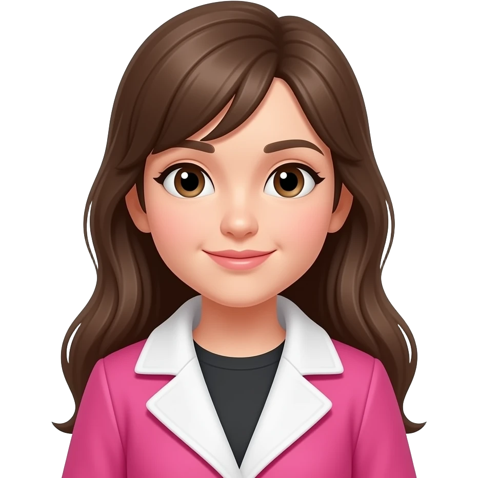 Chica abrigada  de color rosa y blanco emoji